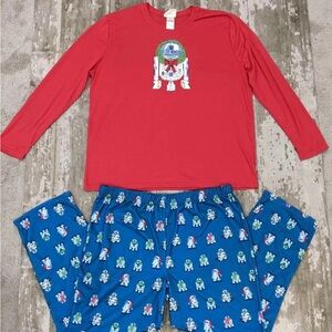 Munki munki R2D2 Star Wars Women's 3X Christmas Holiday Long Sleeve Pajamas Set
